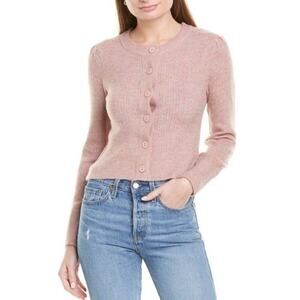 WAYF Pointelle Wool-Blend Cardigan, S, NWT
